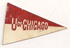 Vintage  Univ. of Chicago Tobacco  Mini Soft Leather Pennant  1 3/4