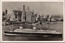 1939 Norddeutscher Lloyd Steamship RPPC Real Photo Postcard / New York City View picture