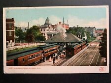 Postcard Petoskey MI - c1900s Suburban Railroad Station - People on Platform picture