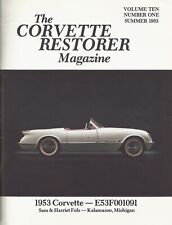 NCRS The Corvette Restorer Magazine 10#1 Summer 1983 1953 Corvette E53F001091 picture