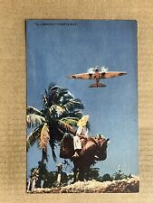 Postcard Puerto Rico El Jabarito Puerto Rican Farmer Army Military Airplane WWII picture