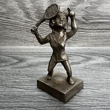 Vintage Pewter Tennis Player Figure Girl 1975 Signed by John Sullivan Home Decor picture