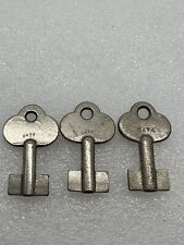Vintage Skeleton Key #0474 Uncut Double Bit Open Barrel 1.75in Set Of 3 picture
