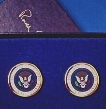 President Ronald W. Reagan Signed Full Color Series Presidential Seal Cufflinks picture