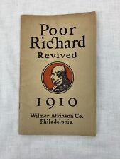 Vintage 1910 POOR RICHARD Revived ALMANAC Wilmer Atkinson Philadelphia picture