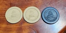 Vintage Poker Chips clay Sailing Ship Markings. picture