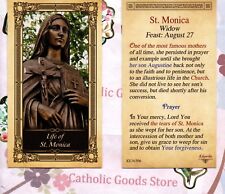 Saint St. Monica with Prayer to Saint Monica - Paperstock Holy Card picture