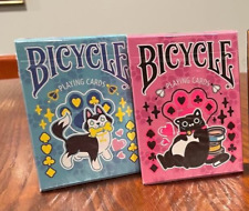 2 DECKS Bicycle Cat and Dog playing cards picture