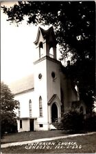 Real Photo Postcard First Unitarian Church in Geneseo, Illinois picture
