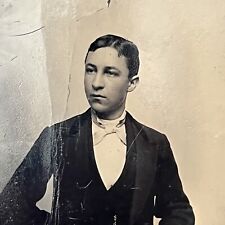 Antique Tintype Photograph Very Dapper Handsome Young Man Charming picture