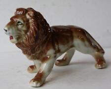 Lion Majestic Figurine Hand Painted Ceramic Porcelain All Fours Mouth Open COOL picture