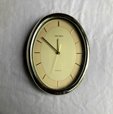 Vintage Verichron Quartz Wall Clock Oval Shape Midcentury - Tested Works picture