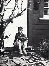 1960s Young Boy Sitting On House Doorstep Vintage Photo Gravure By Brooke Elgie picture