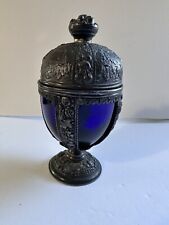 Victorian PNCW Dark Cobalt Blue Covered Candy Dish USA -c1900 picture