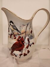 Lenox Winter Greetings Limited Edition Scenic Water Pitcher Gold Trim picture
