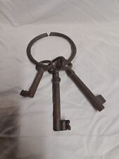 3 Large Metal Keys On Large Ring Decoration Movie Prop  picture