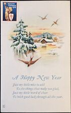 NEW YEAR POSTCARD C.1925 PC.(M58)~”A HAPPY NEW YEAR” OUTDOOR SCENE picture