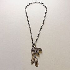 BEN BEGAYE Native American Navajo Sterling Bear Feather Handmade Necklace SW-EXC picture