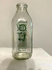 Vintage Square  Quart Milk Bottle -  Vermont Country Milk picture