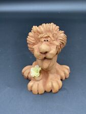 Vintage 1973 Kersten Brothers Big Paw Lion Ceramic Figurine w/Flower, Kitsch picture