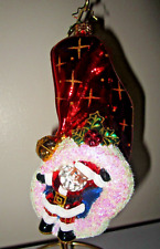 Christopher Radko Santa Claus Inside Sack Bag Stocking Christmas Ornament Mint picture