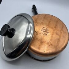 Vintage Revere Ware 2 Qt Sauce Pan Pot W/Lid 1801 Copper Clad Bottom Clinton IL picture