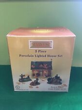 Harvest Bounty 5 Piece Porcelain Lighted House  25087 Fall Autumn Thanksgiving picture