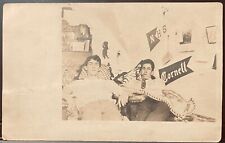REAL PHOTO POSTCARD RPPC-TWO YOUNG MEN IN CORNELL UNIVERSITY DORMITORY ROOM picture