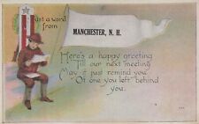 WWI No. 688 War Motto Postcard JUST A WORD FROM MANCHESTER, N.H. - WORLD WAR ONE picture