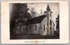 Spring Grove Illinois 1910 Postcard Catholic Church picture