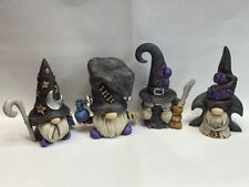 Harmony Kingdom Artst Neil Eyre Designs Halloween Witch Hat Broom Spider Gnome picture