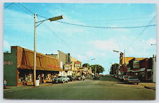 Postcard Tawas City Michigan Showing Ben Franklin Family Theatre Diner Coke Sign picture