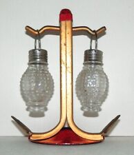 Vtg Anchor & Lanterns Glass & Metal Salt & Pepper Shaker Set Made in U.S.A. picture
