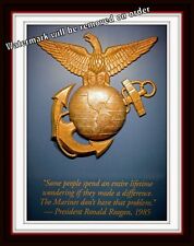 Photograph USMC / US Marine Corps Parris Island EGA Reagan Quote 11x14 picture
