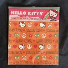 Vintage 2010 HELLO KITTY Stretchable Book Cover~NIP~Retro Style~PEACE~LOVE picture