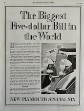 1934 Plymouth Special Six 4 Door Sedan automobile Five Dollar Vintage Print Ad picture