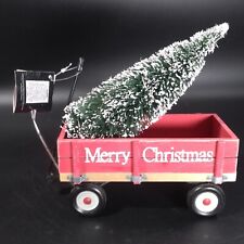 Hobby Lobby Merry Christmas Red Wagon with Handle and Lighted Pine Tree picture