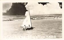 Stockton Kansas State Lake Sailboat Sailing RPPC Postcard LP44 picture