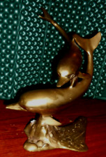 Vtg Dancing Dolphines All Brass 12