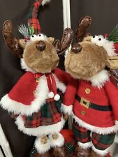 Member's Mark 2-Piece Christmas Plush Holiday Santa & Mrs Moose Décor Set picture
