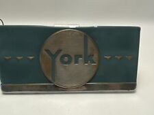 Antique “York” Automobile ? Metal Plaque Sign Placard Chrome Plate Green Finish picture