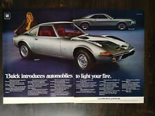 Vintage 1969 Buick Riviera GS & Opel GT Two Page Original Ad 524 picture