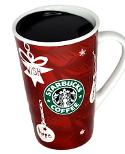Starbucks Holiday 2009  Bone China Christmas Coffee Tall Travel Mug  16 oz RARE picture