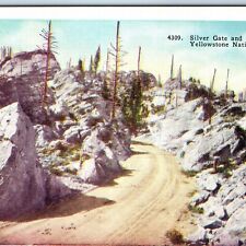 c1930s Yellowstone National Park WY Silver Gate Hoodoo Early Linen Postcard A229 picture