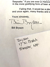 1996 BILL BRYSON American author and humorist AUTOGRAPHED LETTER & ENVELOPE picture