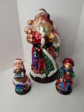 NEW Thomas Pacconi Classics Blown Glass Santa Holiday Christmas 2004 Set Of 3 picture