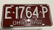 Vintage NEAR MINT 1962 OHIO Passenger Car Plate picture