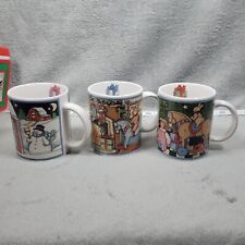 Set of THREE Assorted Susan Winget Christmas Holidays Cups Mugs (ONE MISSING) picture