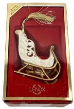 LENOX 2002 ANNUAL SLEIGH ORNAMENT in Original Box Beautiful Ornament Gold Trim picture