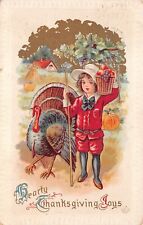 Antique Thanksgiving Greetings Postcard c1912 Kirksville MO to Bloomville Ohio picture